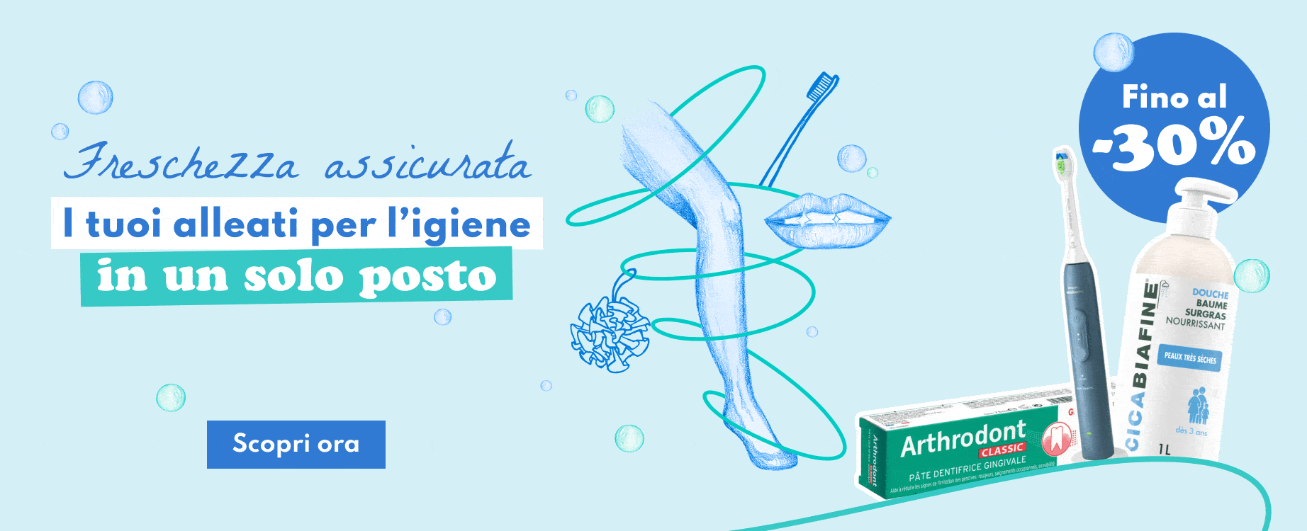 Gli indispensabili dell’igiene: fino al -30% 