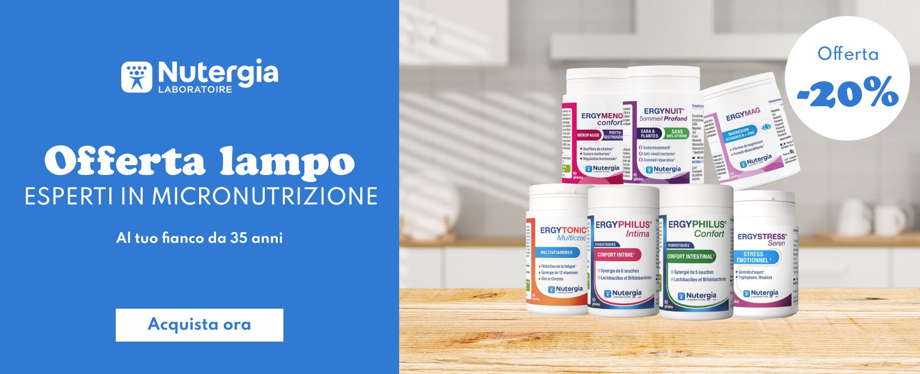 Offert lampo Nutergia: fino al -20%
