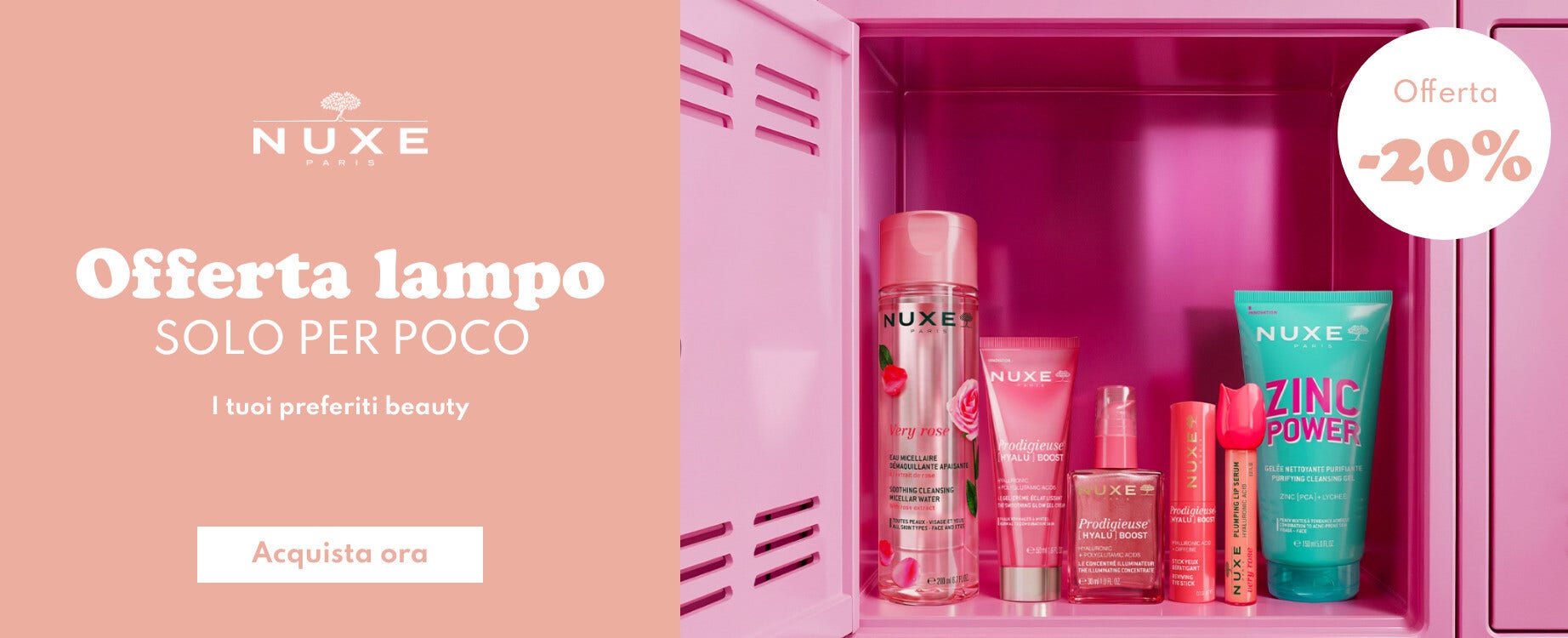 Offerta lampo Nuxe: 20% di sconto
