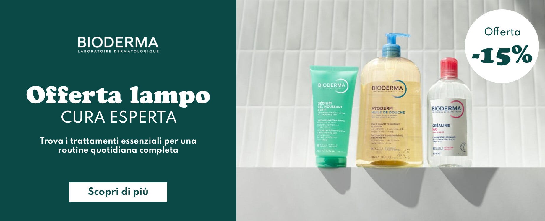 Offerta lampo Bioderma: -15%