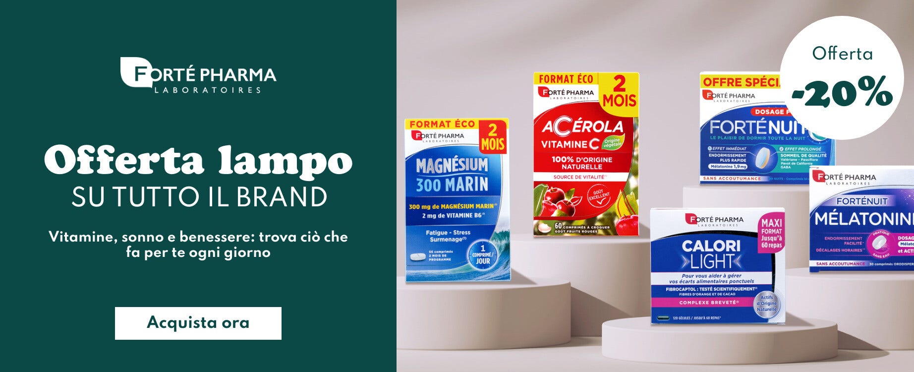 Offerta lampo Forté Pharma: 20% di sconto
