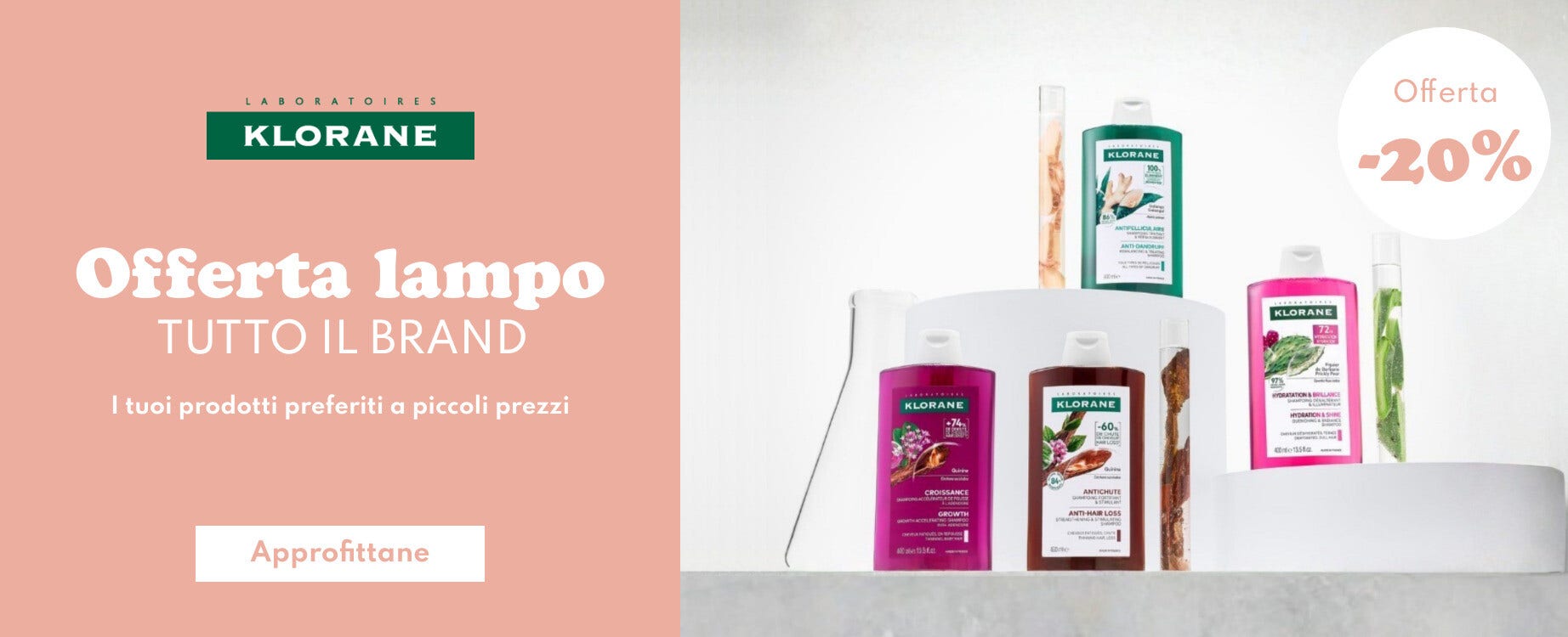 Offerta lampo Klorane: fino al -20% per 3 giorni