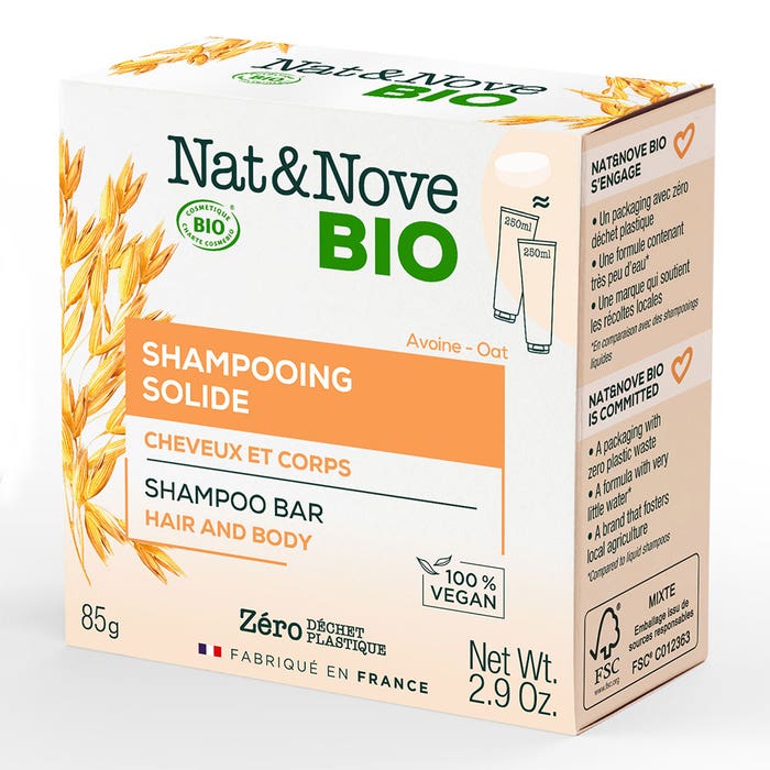 Shampoo solido biologico certificato per Corpo e Capelli 85g NAT&NOVE BIO