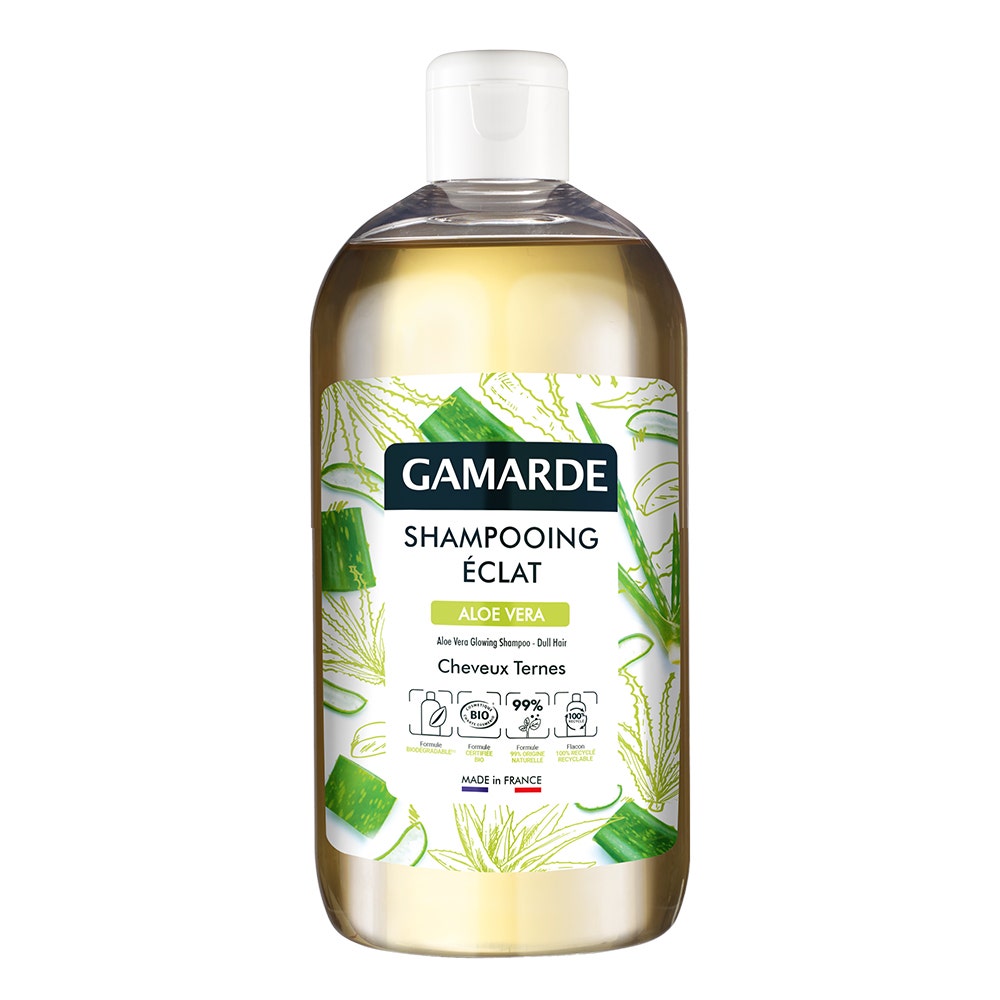 Gamarde Shampoo radiante all'aloe vera biologica per capelli spenti 500ml