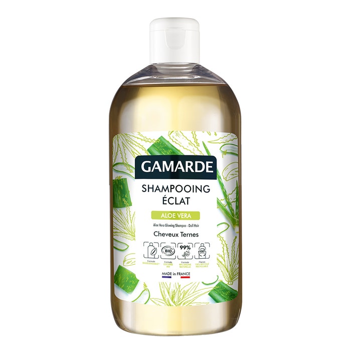 Shampoo radiante all'aloe vera biologica per capelli spenti 500ml Gamarde