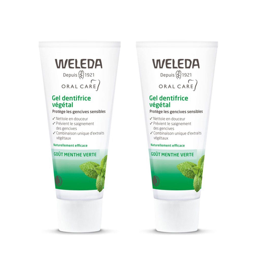Weleda Dentifricio vegetale Goût menthe verte 2x75ml