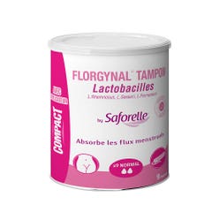 Saforelle Florgynal Assorbenti interni (tamponi) con Lactobacilli Compatti Flusso normale con applicatore 9pz