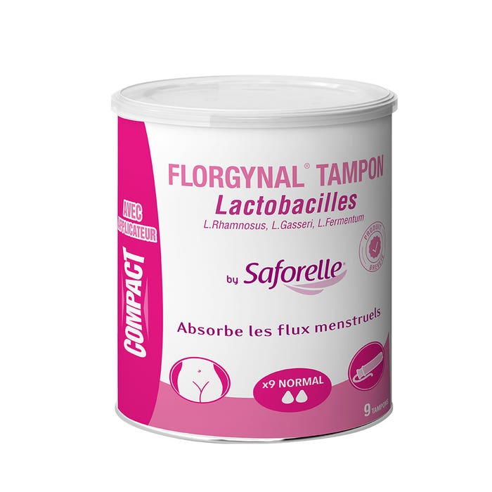 Assorbenti interni (tamponi) con Lactobacilli 9pz Florgynal Compatti Flusso normale con applicatore Saforelle