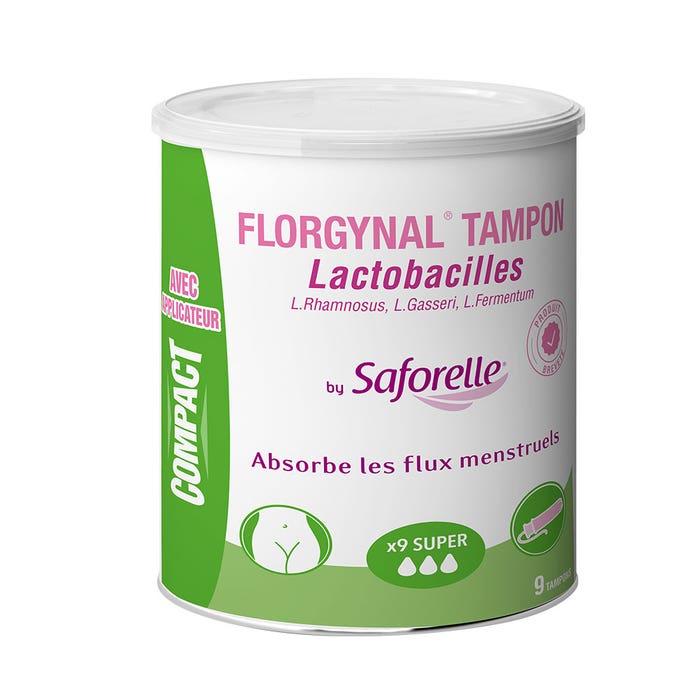Assorbenti con Lactobacillus per le mestruazioni X9 Florgynal Super compatto con applicatore Saforelle