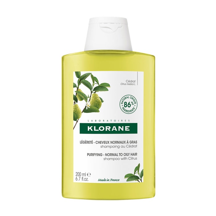 Shampoo delicato Purificante 200 ml Cedrat Capelli normali che si decolorano rapidamente Klorane