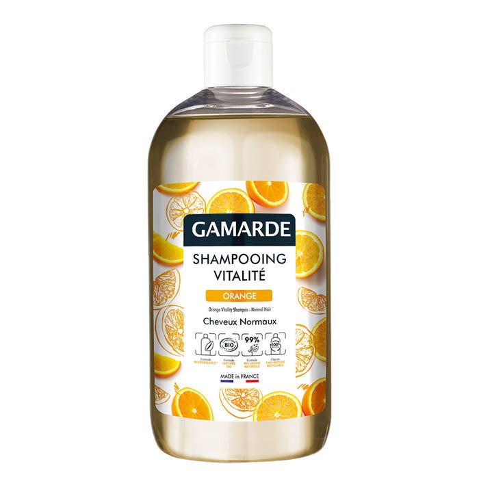 Shampoo biologico Vitality Arancia Capelli Normali 500ml Gamarde