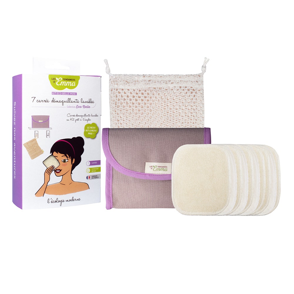 Les Tendances D'Emma Eco Belle Kit con 7 mini dischetti struccanti in cotone bio x7