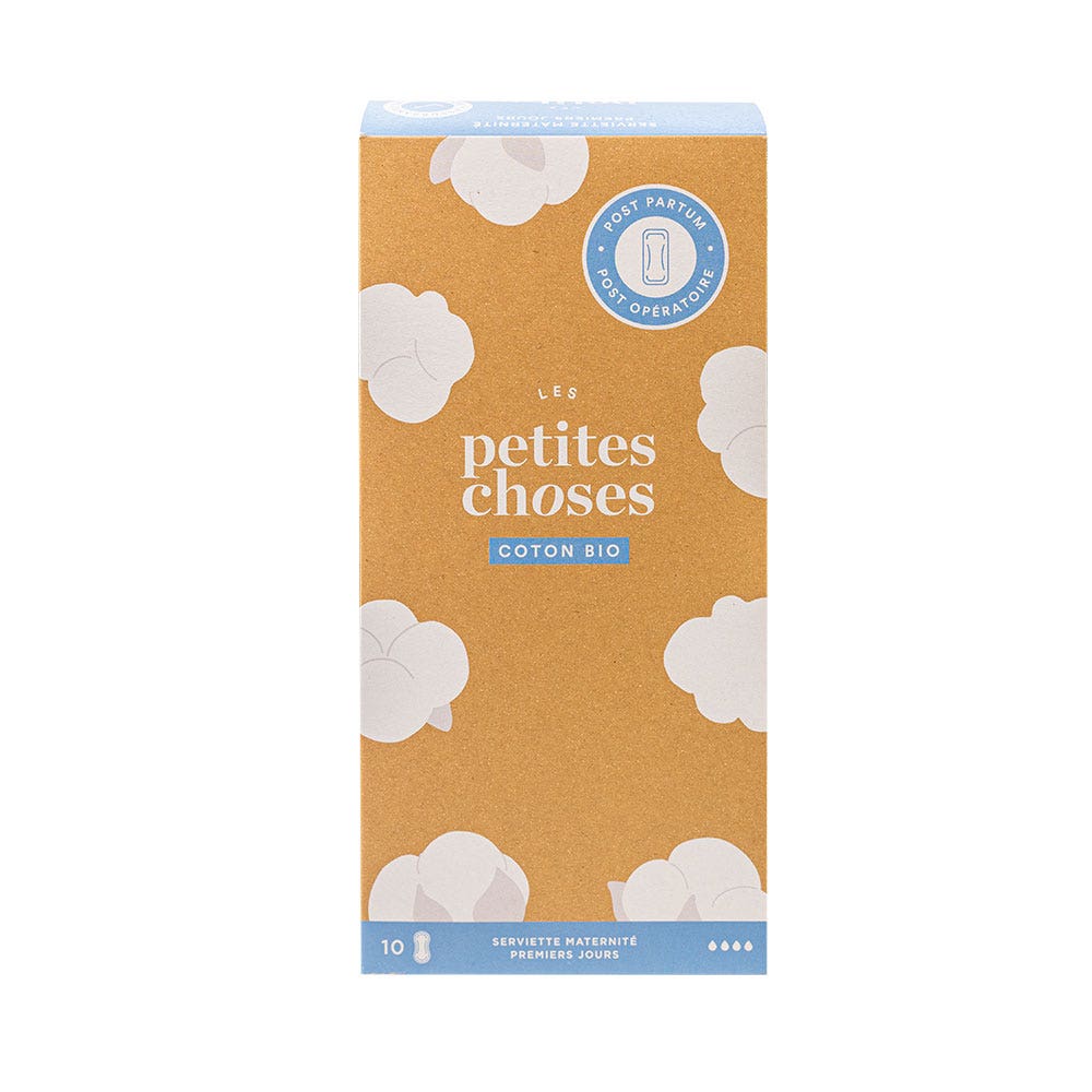 Les Petites Choses Assorbenti igienici post-parto Maternità - Cotone biologico x10