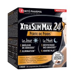 Forté Pharma XtraSlim Max Brucia Grassi 24h 4 Azioni Dimagranti Giorno e Notte 60 compresse masticabili
