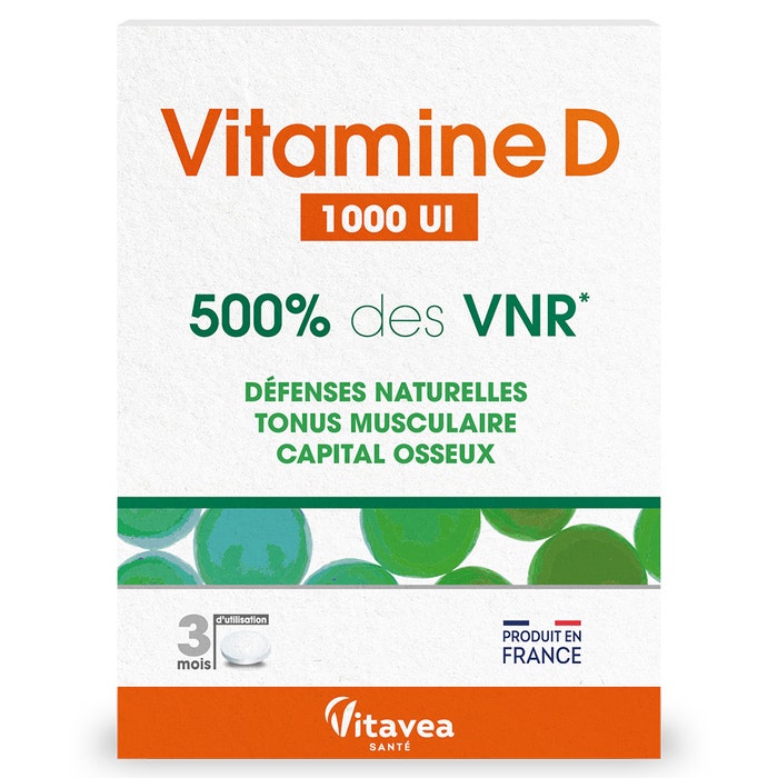 Vitamine D 1000 UI 90 compresse 500% des VNR* Vitavea Santé
