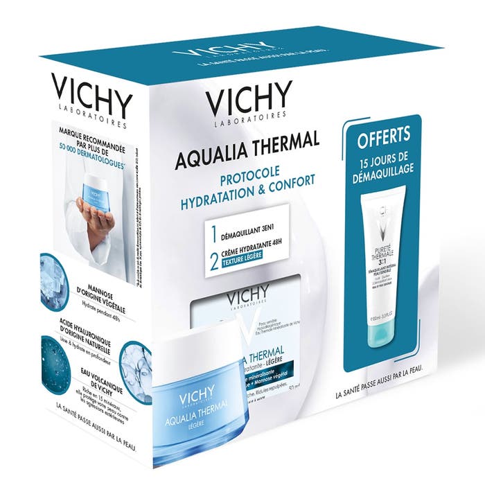 Coffret crème légère Hydratation et Confort 50ml Aqualia Vichy