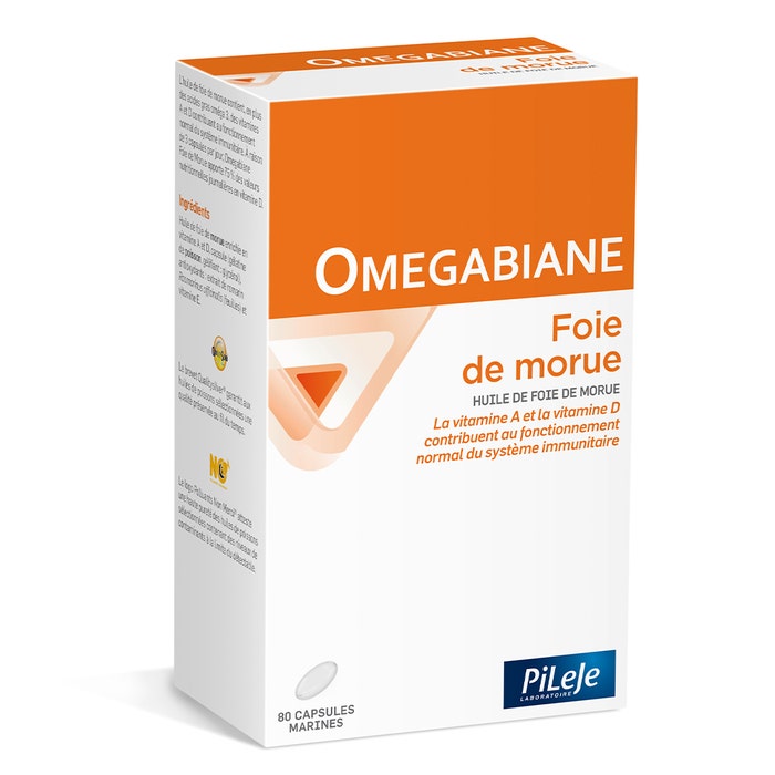 Pileje Omegabiane Olio di fegato di merluzzo 80 Capsule Omegabiane 80 capsules