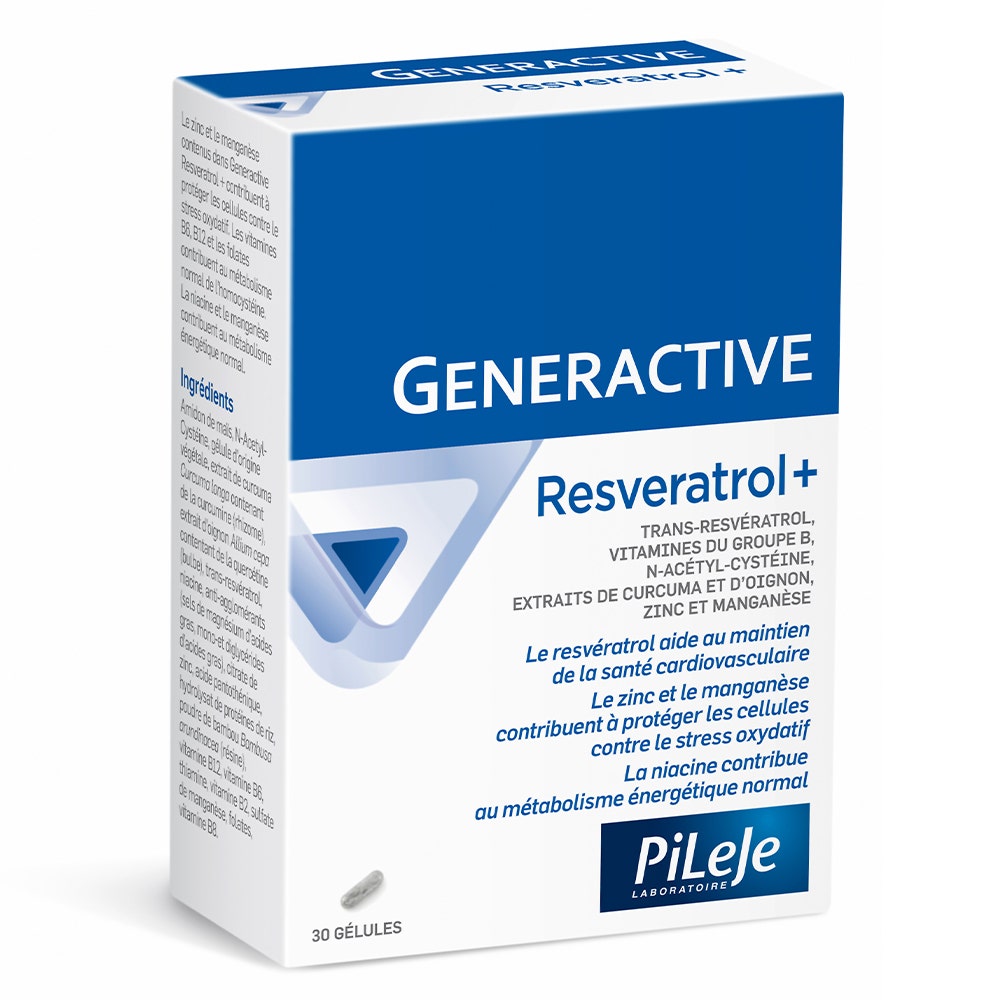 Pileje Generactive Generactive Resveratrolo+ Confezione da 30 Capsule 30 gélules
