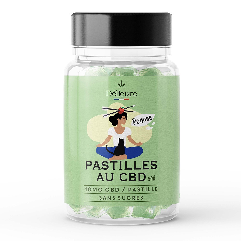 Delicure CBD Pastiglie 10 mg alla mela senza zucchero x40 caramelle