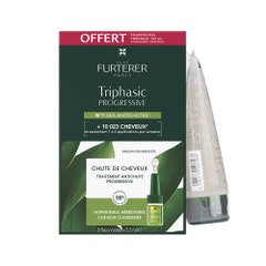 René Furterer Triphasic Trattamento Anticaduta + Shampooing Stimulant 8 Fiale da 5,5ml + Shampoo stimolante 100ml in Omaggio