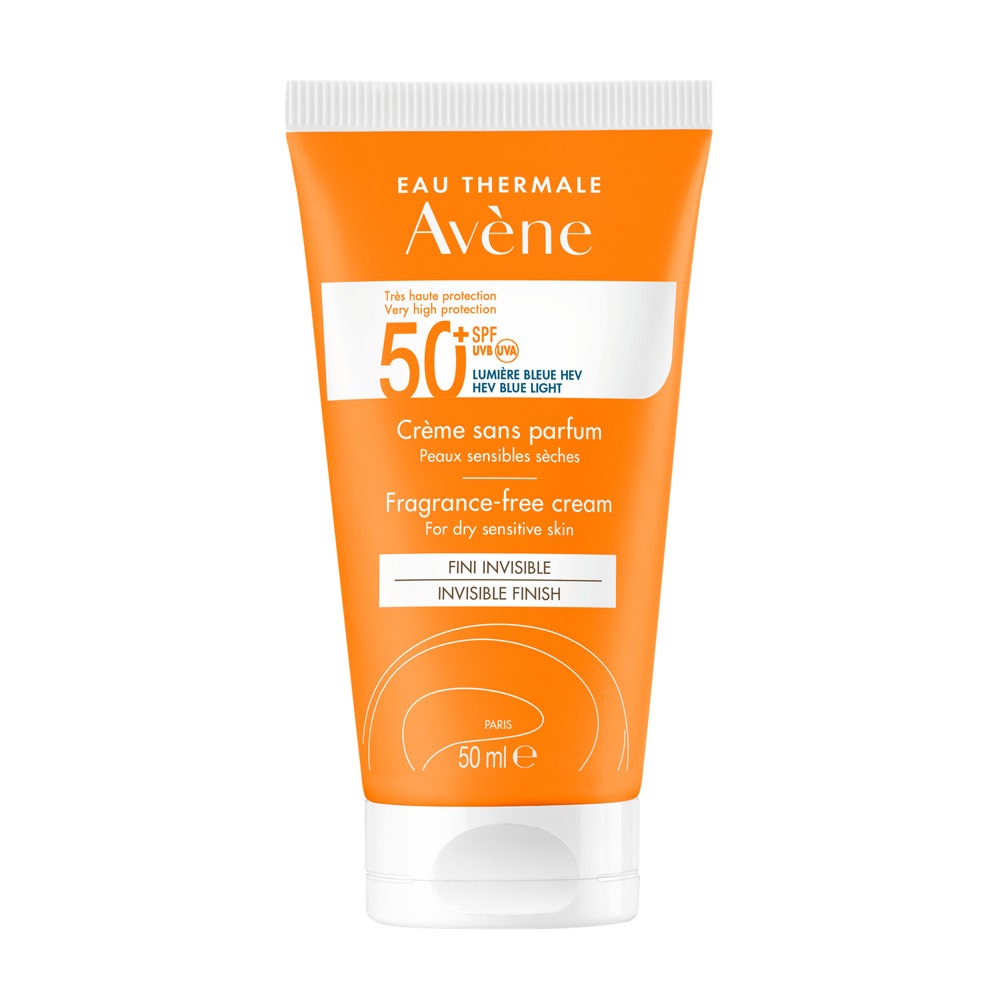 Avène Solari Crema viso SPF50+ senza profumo per pelli sensibili secche 50 ml