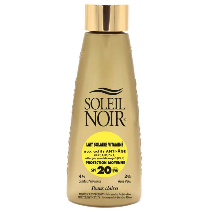 Soleil Noir N°71 Lait Fluido Protezione Vitamine Moyenne Peaux Effetto Mat Ou Bronzees Spf20 150 ml