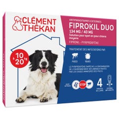 Clement-Thekan Fiprokil FIprokil Duo Controllo Pulci e Zecche per Cane 10-20kg 4 Pipette Chien 10-20kg 1.34ml x4 pipette