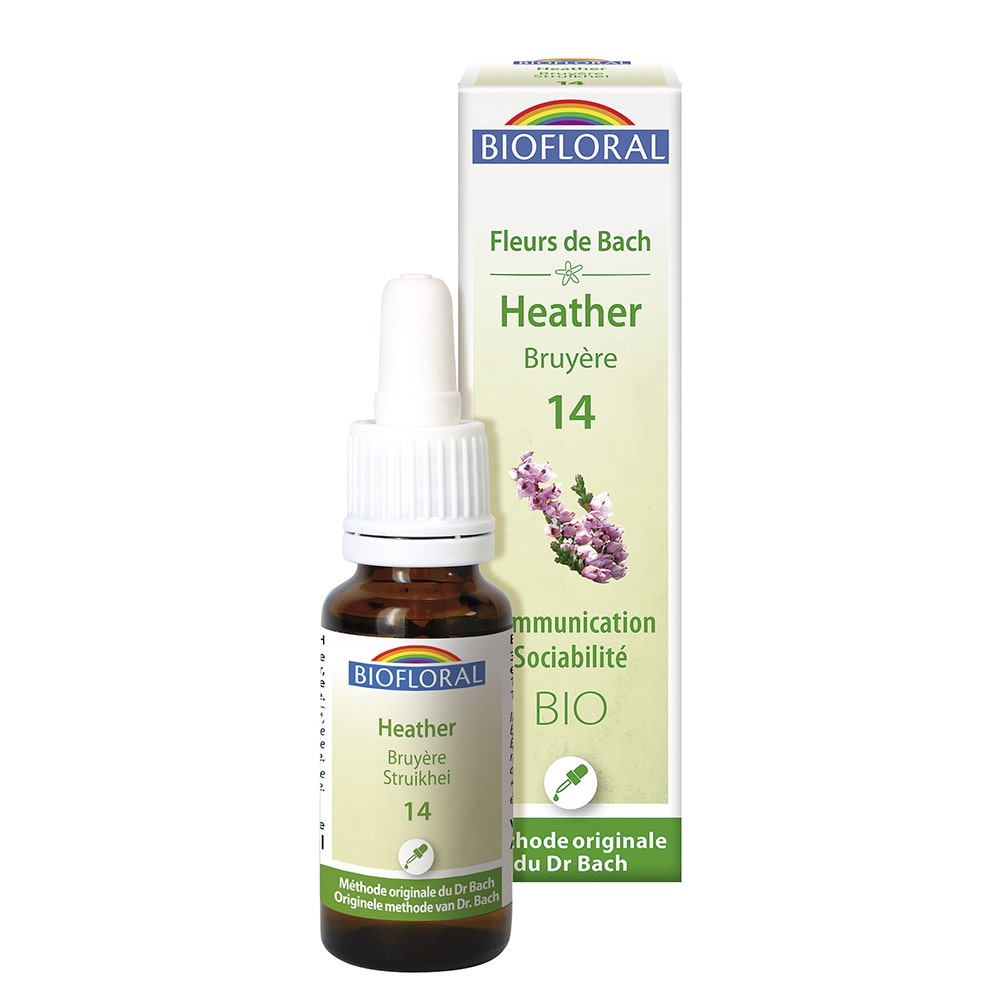 Biofloral No14 Heather Organic Demeter Fiori di Bach Rimedi Sociabilità Comunicazione 25ml