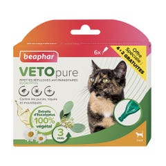 Beaphar Pipette repellenti antiparassitarie VETOpure per gatti x4+2 libero