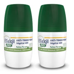 Etiaxil Deodorante Roll-on antitraspirante al tè verde bio 48H 2x50ml