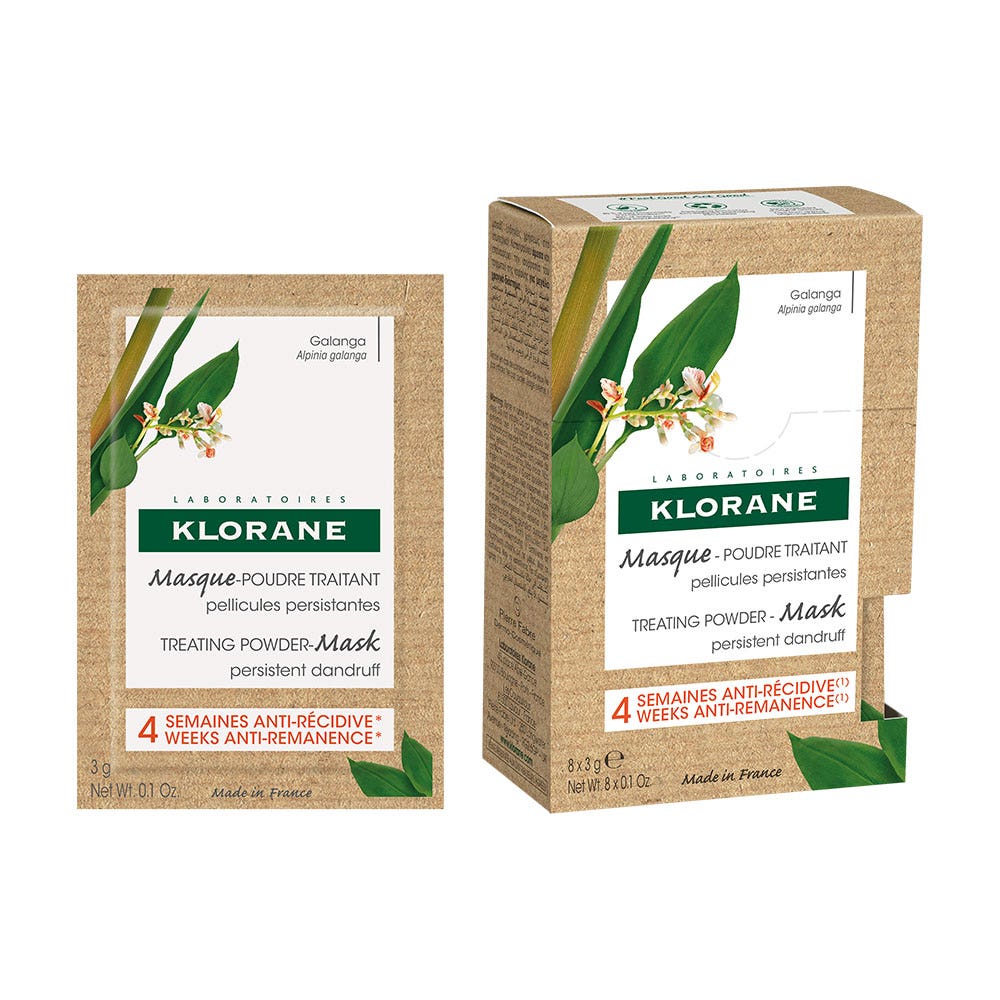 Klorane Maschera Antiforfora in polvere Galanga Forfora persistente 8 bustine