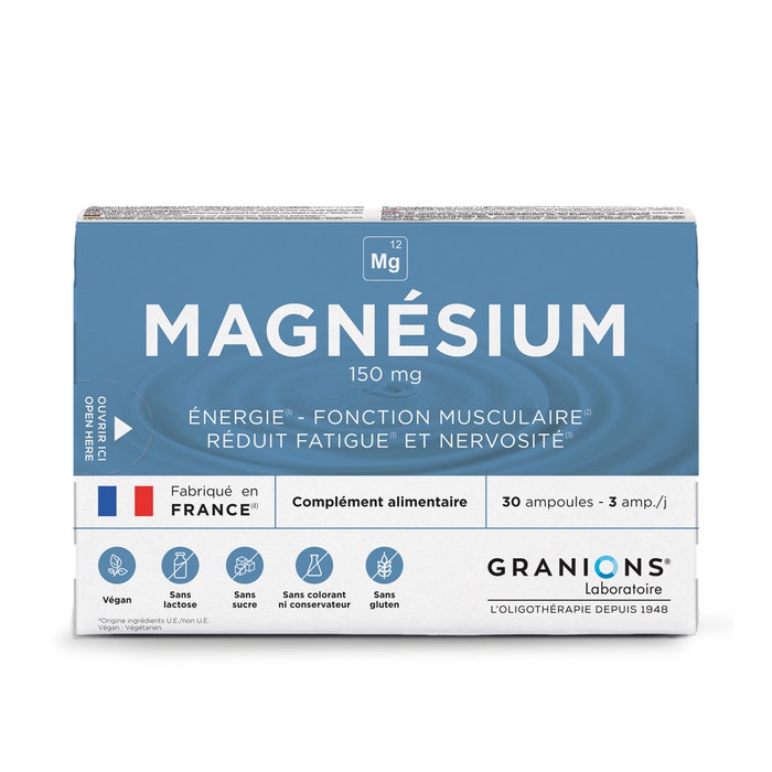 Granions Magnesio 150 mg Réduction de la Fatigue 30 fiale