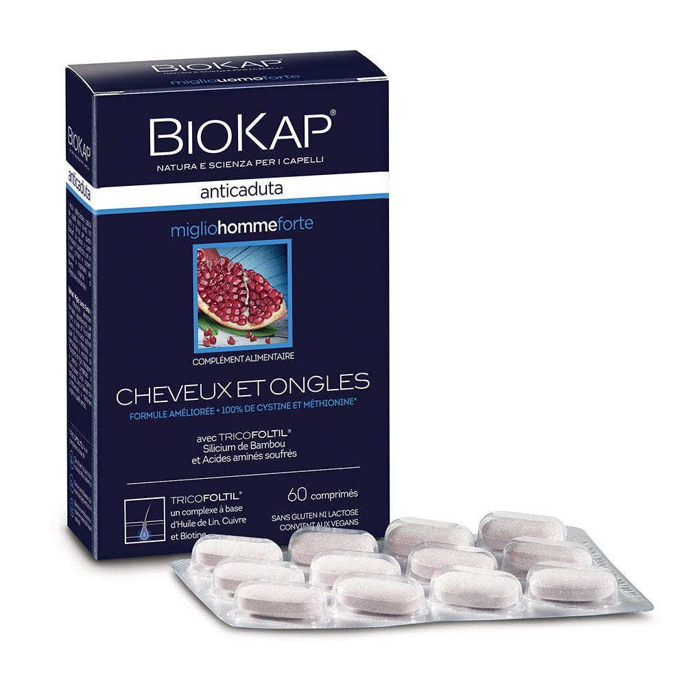 Biokap Anticaduta Trattamento capelli per uomo anti caduta 60 capsule