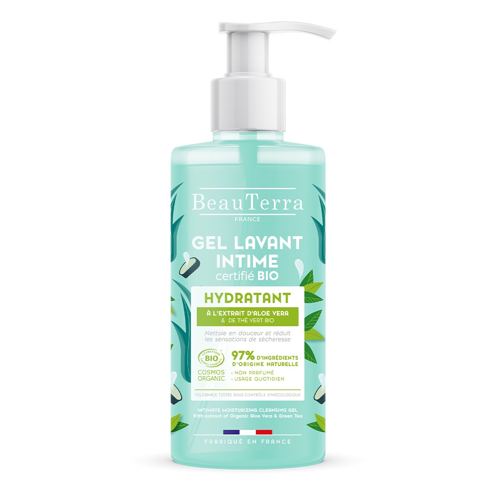 Beauterra Gel detergente intimo idratante Aloe vera e tè verde biologici 500ml