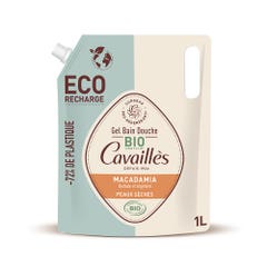 Rogé Cavaillès Eco ricarica Gel Bagno-Doccia Olio di Macadamia Bio Pelle secca 1L