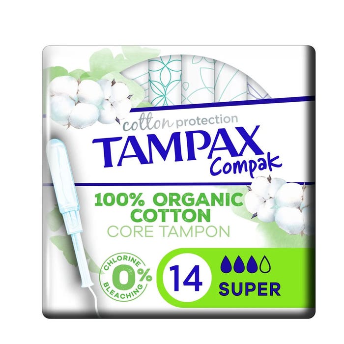 Imbottiture Compack Cotton Protection Super x14 Cotone biologico Tampax