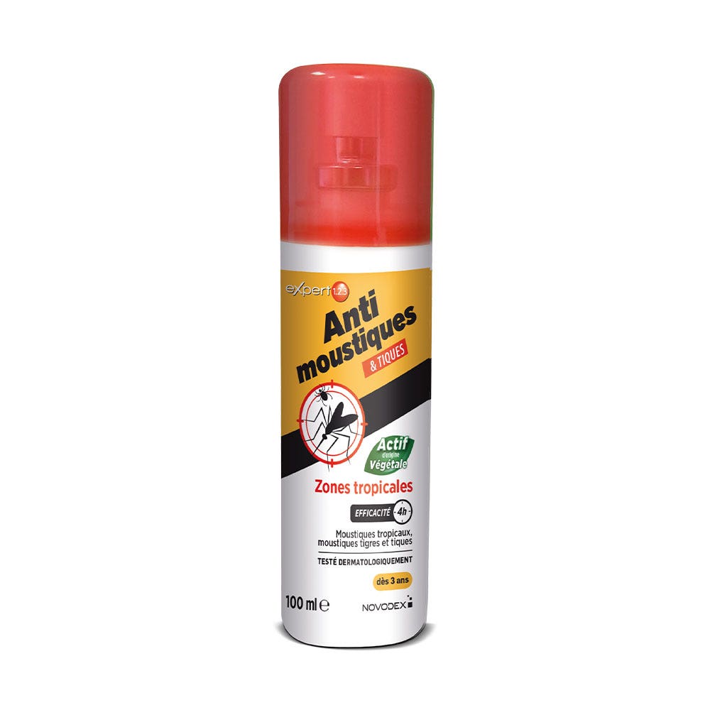 Novodex Expert 1.2.3 Expert 123 Spray Repellente per Zanzare e Zecche - Zone Tropicali 100ml