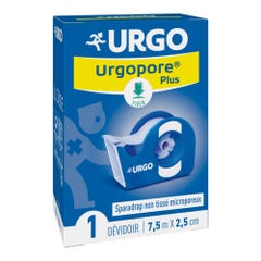 Urgo Urgopore Plus gesso microporoso in tessuto non tessuto 7,5mx2,5cm dispenser 1