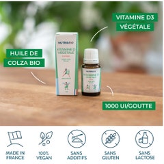 NUTRI&CO Vitamine D vegetali 1000IU/gocce Sistema immunitario 15ml