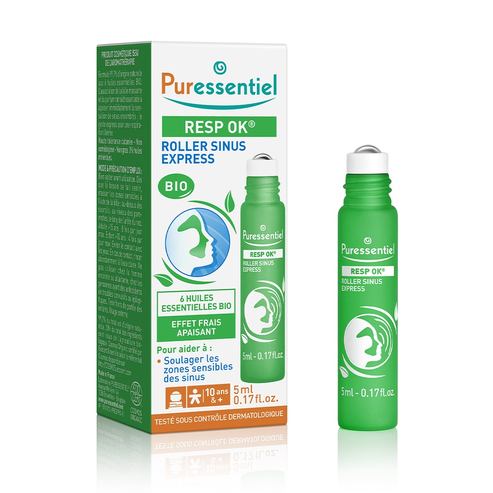 Puressentiel Respirazione Rullo Sinus Express Con 6 Oli Essenziali Biologici 6ml