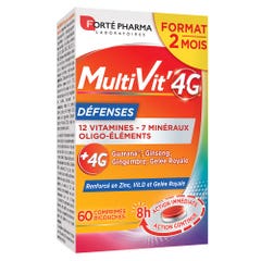 Forté Pharma MultiVit'4G Multivitamine e difese con l'aggiunta di Zinco e Vitamina D 60 compresse
