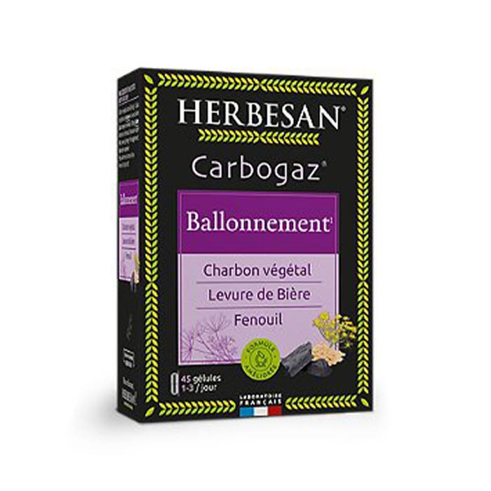 Carbone vegetale Carbogas Ballonnement x45 capsule Herbesan