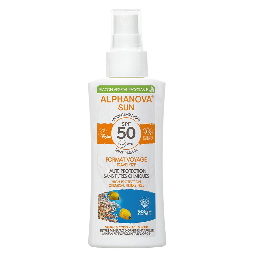 Alphanova Organic Sun Spray solare da viaggio SPF50 bio 90g