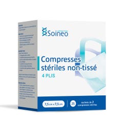 Soineo Compresse sterili in tessuto non tessuto 7,5x7,5 cm x25 confezioni da 2 Compresse