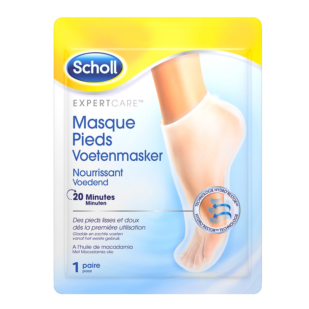 Scholl Maschera nutriente per i Piedi con Olio di Macadamia 1 coppia