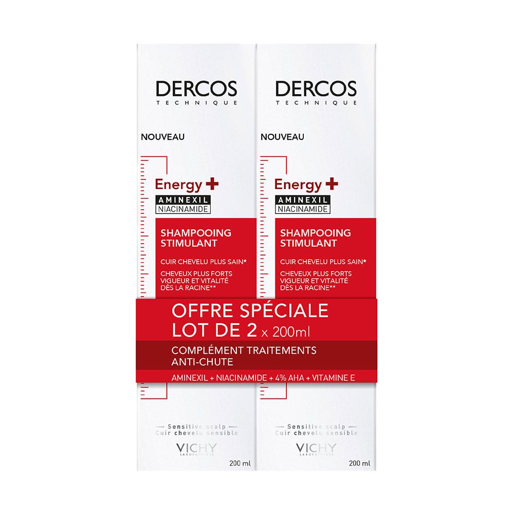 Vichy Dercos Shampoo Energizzante con Aminexil Complemento anticaduta 2x200ml