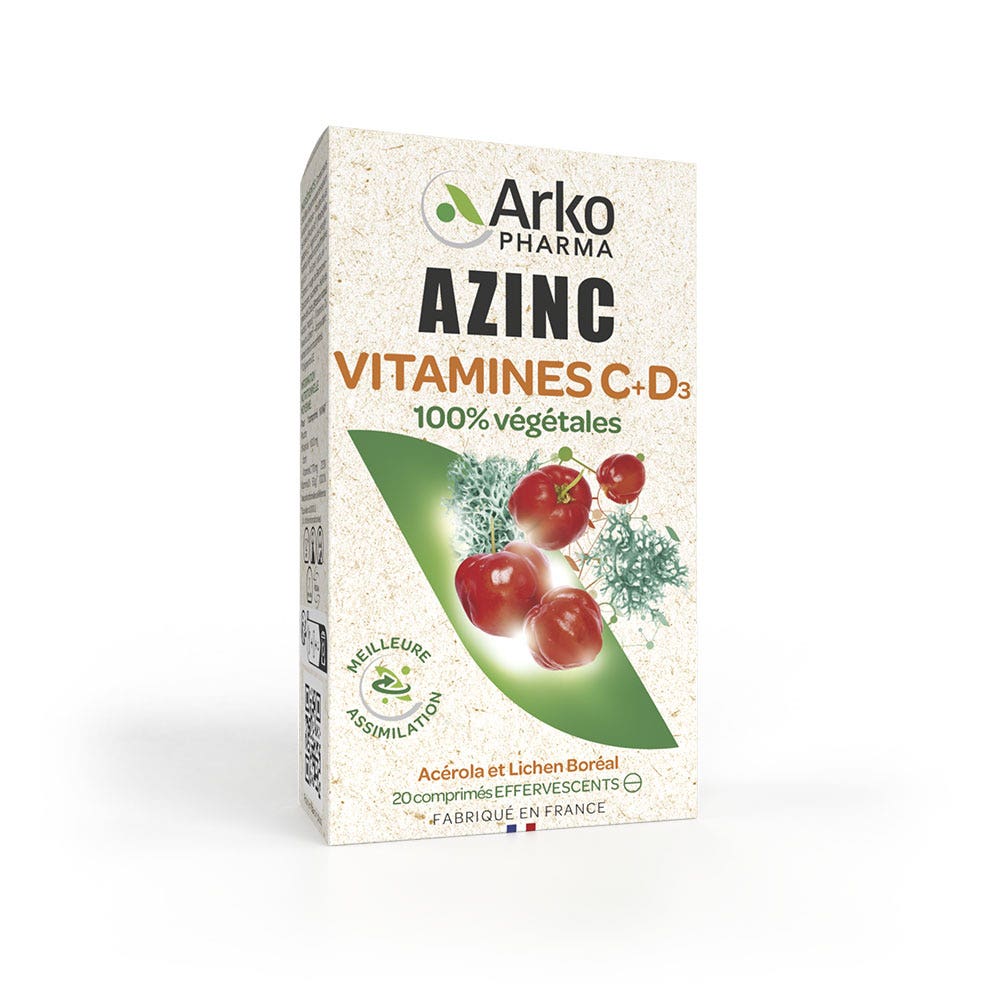 Arkopharma Azinc Vitamine C+D3 20 compresse effervescenti