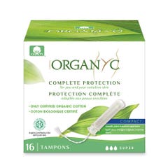 Organyc Tampone applicatore Super in 100% cotone organico x16