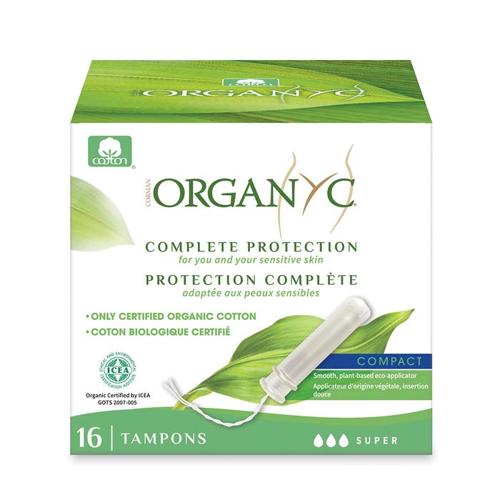 Tampone applicatore Super in 100% cotone organico x16 Organyc