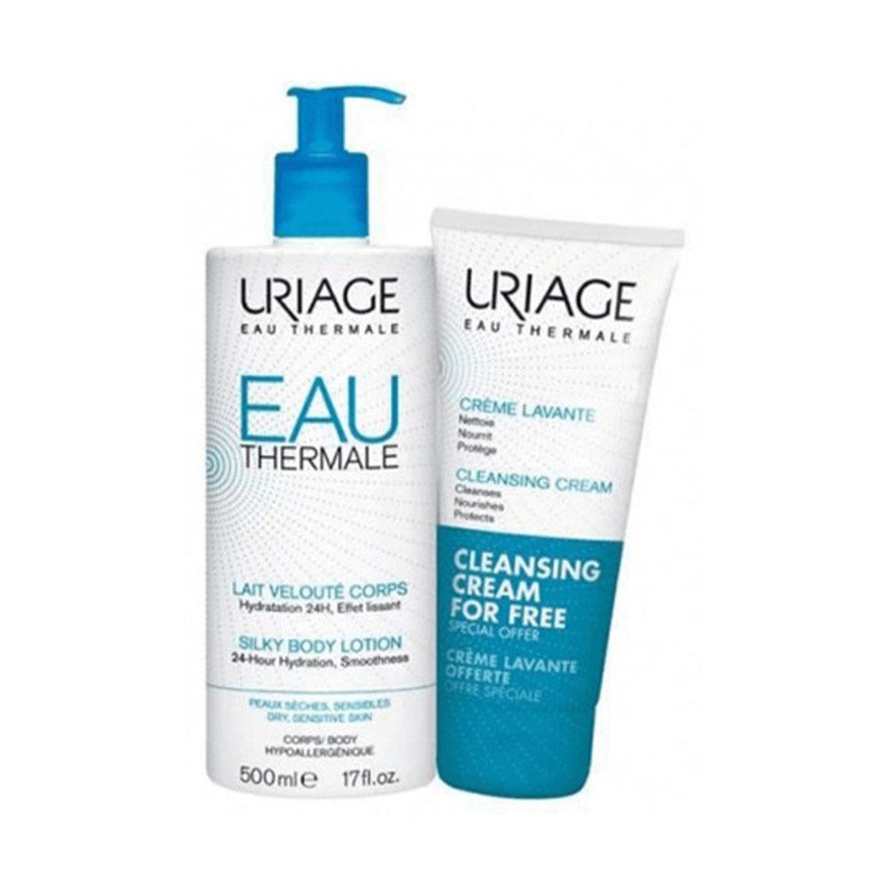 Uriage Acqua termale e idratazione Latte vellutato corpo 24H effetto levigante + crema detergente in omaggio